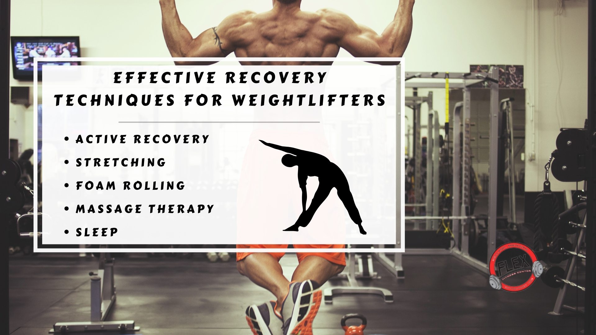 Infographic image of effective recovery techniques for weightlifters