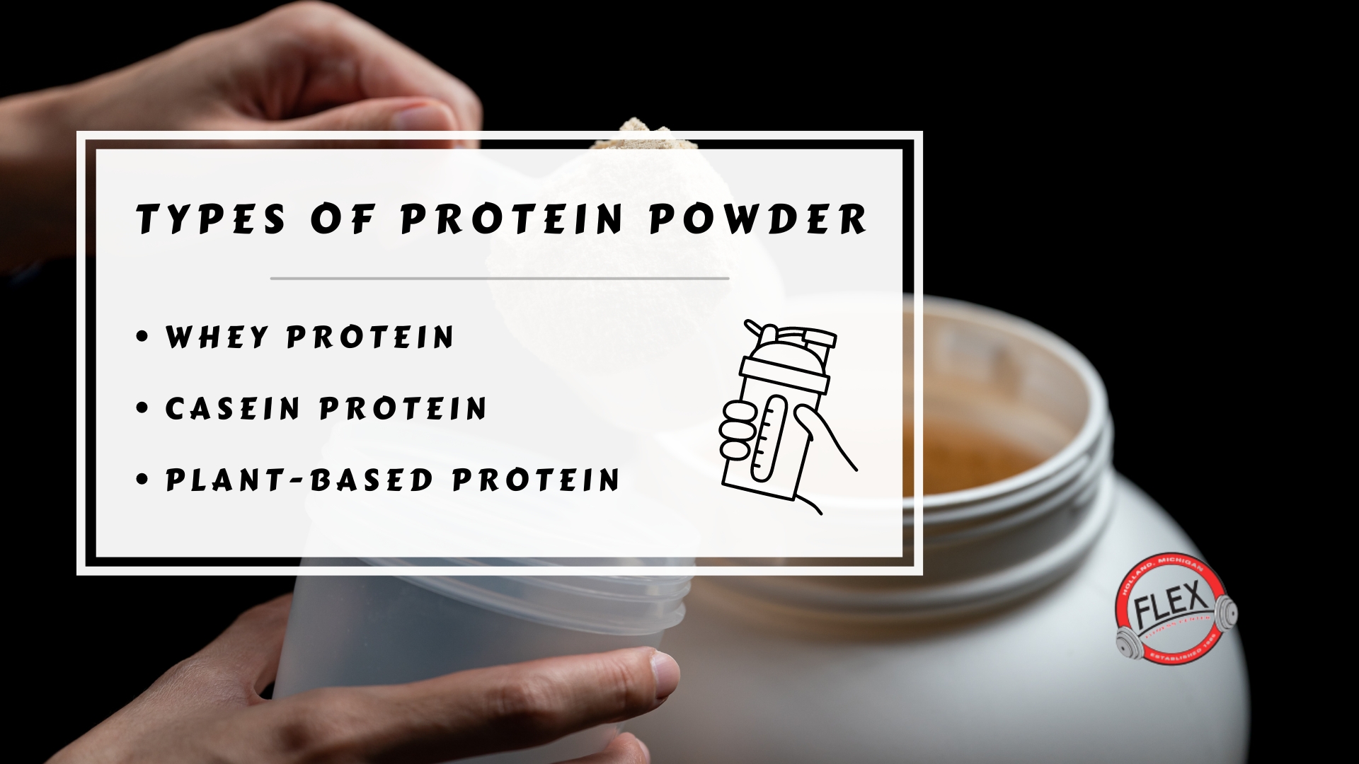 Infographic image of types of protein powder
