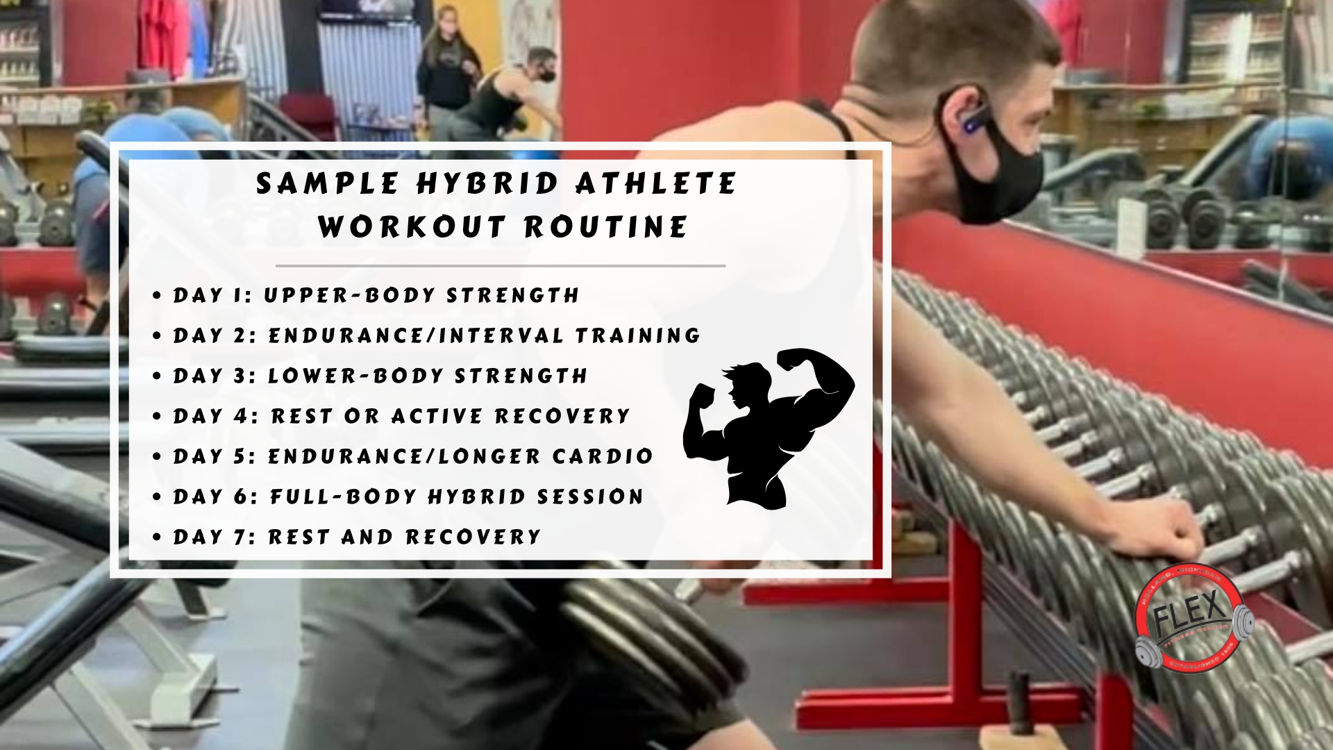 Infographic image of sample hybrid athlete workout routine