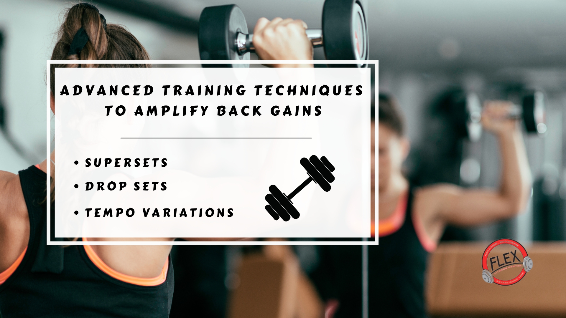 Infographic image of advanced training techniques to amplify back gains