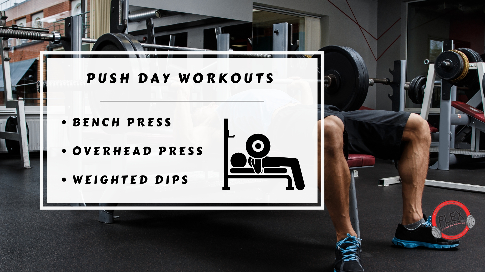 Infographic image of push day workouts