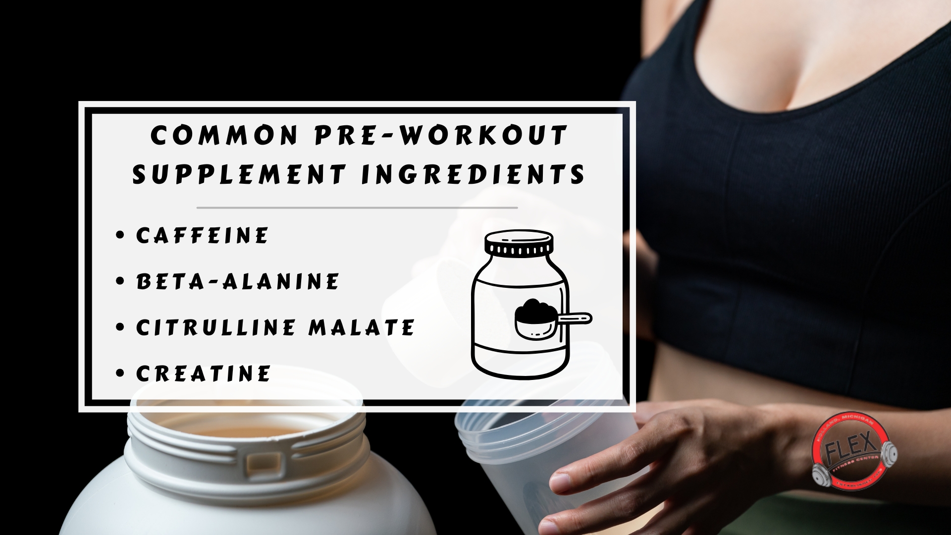 Infographic image of common pre-workout supplement ingredients
